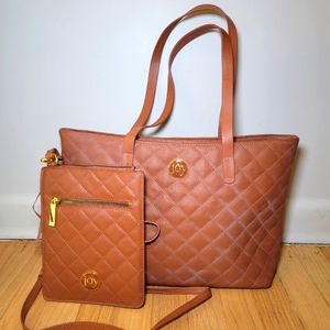 Joy mangano quilted leather bag